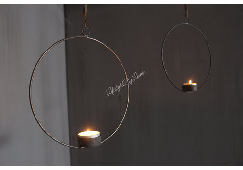 Ronde metalen waxine-kandelaar hanger 40cm