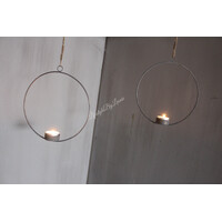 Ronde metalen waxine-kandelaar hanger 40 cm