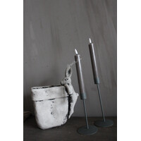 Vierkante stenen pot met haas Grey 25x20cm