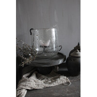 Rond windlicht met bubbeltjes + S haak 26x25cm