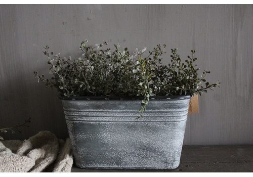 Ovale zinken bloempot 28x18x16cm