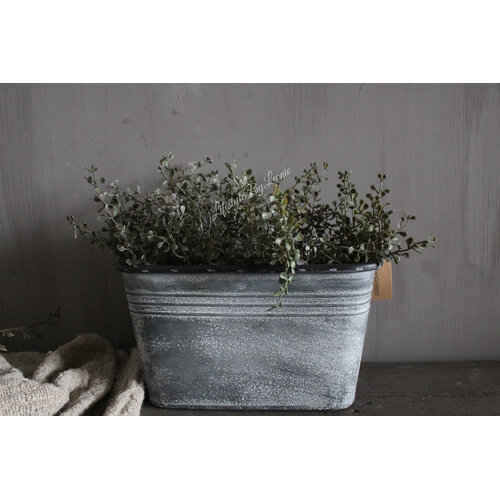 Ovale zinken bloempot 28x18x16cm 