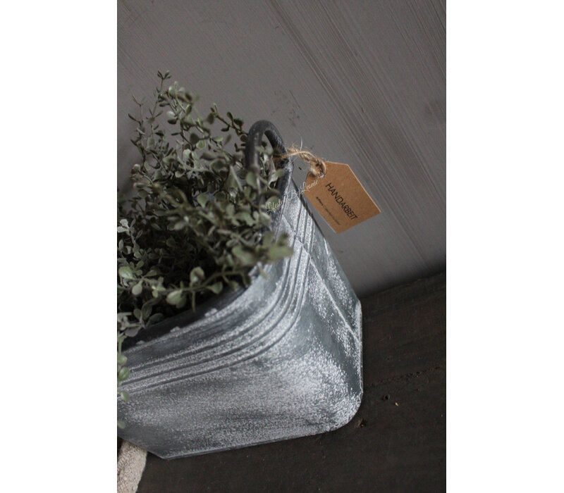 Ovale zinken bloempot 28x18x16cm