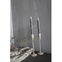 Metalen kandelaar dinerkaars Beige 20 cm