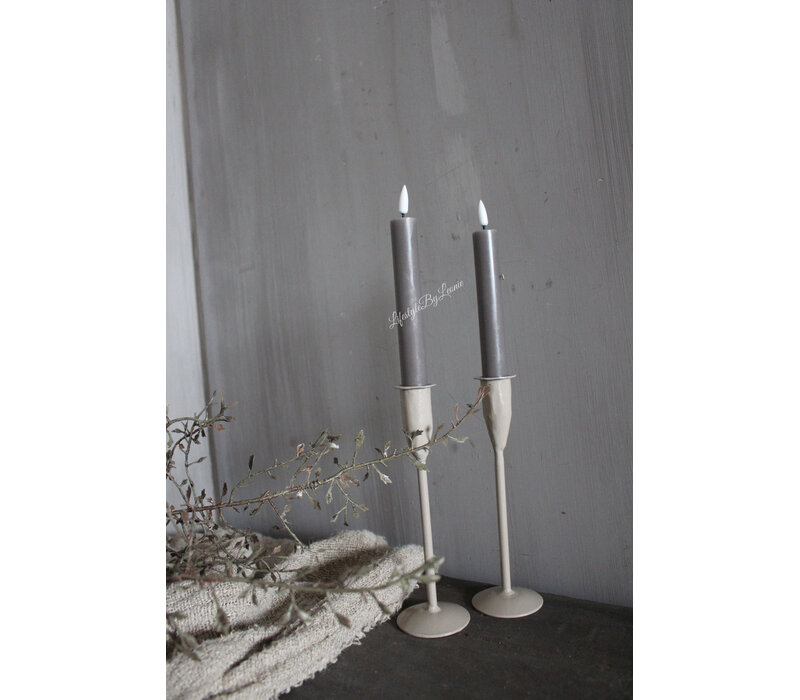 Metalen kandelaar dinerkaars Beige 20 cm