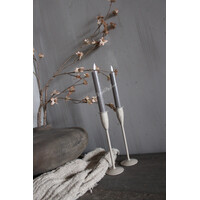 Metalen dinerkaars kandelaar Beige 20cm