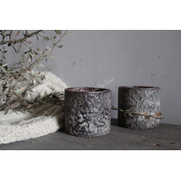 LUKSA cilinder windlicht Black/brown 7 x 7 cm