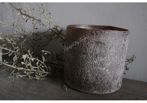 LUKSA Luksa cilinder windlicht Black/brown 14x14cm