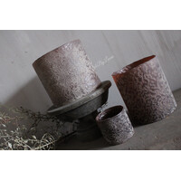 LUKSA cilinder windlicht Black/brown 13 x 15 cm