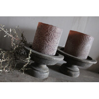 Luksa cilinder windlicht Black/brown 13x15cm