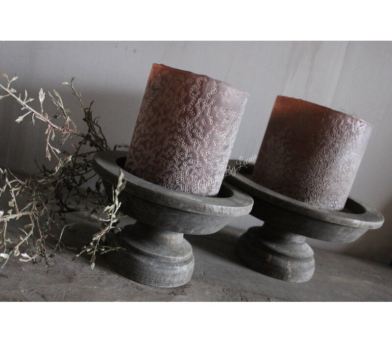 Luksa cilinder windlicht Black/brown 13x15cm