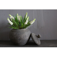 Luksa houten pot / kruik met deksel Abdul 20x20cm