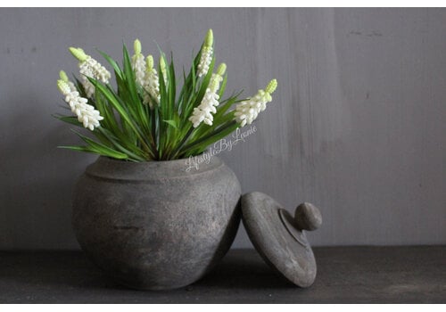 LUKSA LUKSA houten pot / kruik met deksel Abdul 20 x 20 cm