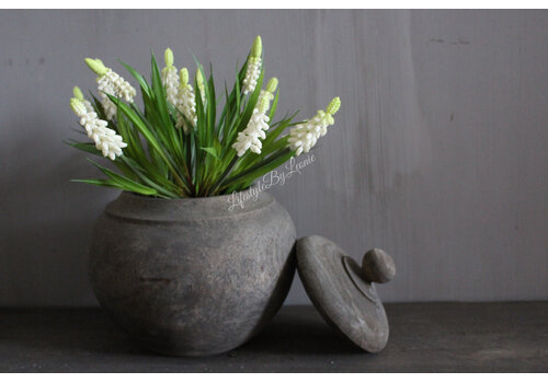 LUKSA Luksa houten pot / kruik met deksel Abdul 20x20cm