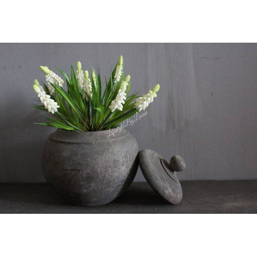 LUKSA houten pot / kruik met deksel Abdul 20 x 20 cm 