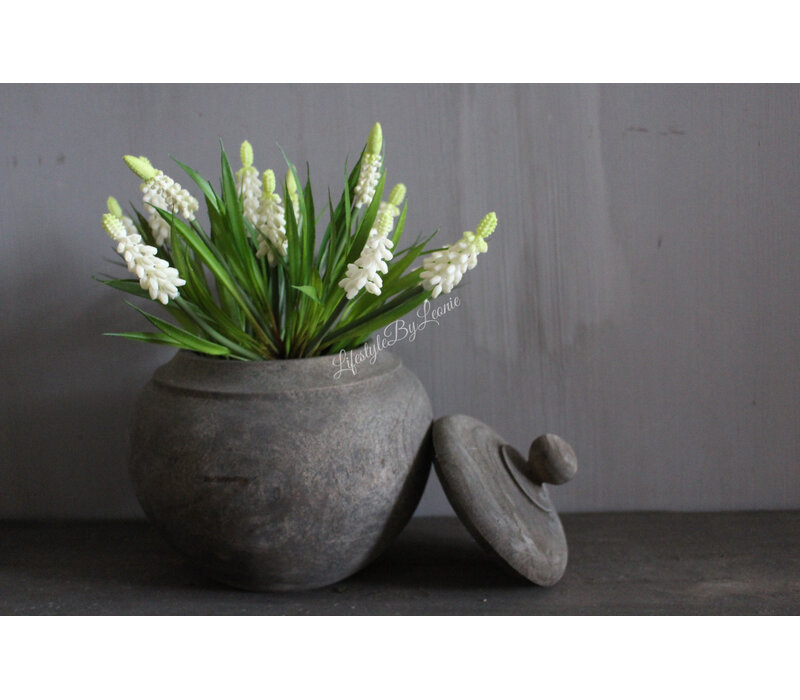 LUKSA houten pot / kruik met deksel Abdul 20 x 20 cm