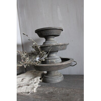 Luksa houten windlicht-voet Jade antique grey M