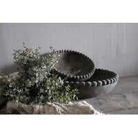 Luksa houten schaal Yava antique grey 35x7cm