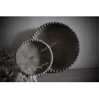 Luksa houten schaal Yava antique grey 24x6cm