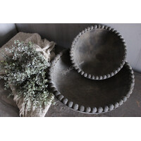 Luksa houten schaal Yava antique grey 24x6cm