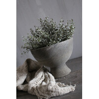 LUKSA houten ronde vijzel pot op voet 24 x 19 cm