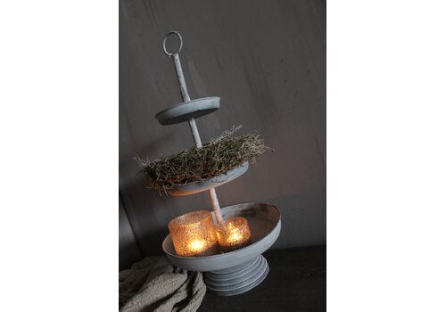 Zinken 3 laags etagere Grijs 61x30cm