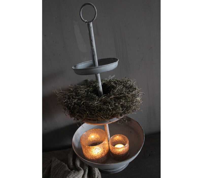 Zinken 3 laags etagere Grijs 61x30cm