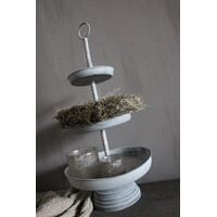 Zinken 3 laags etagere Grijs 61x30cm