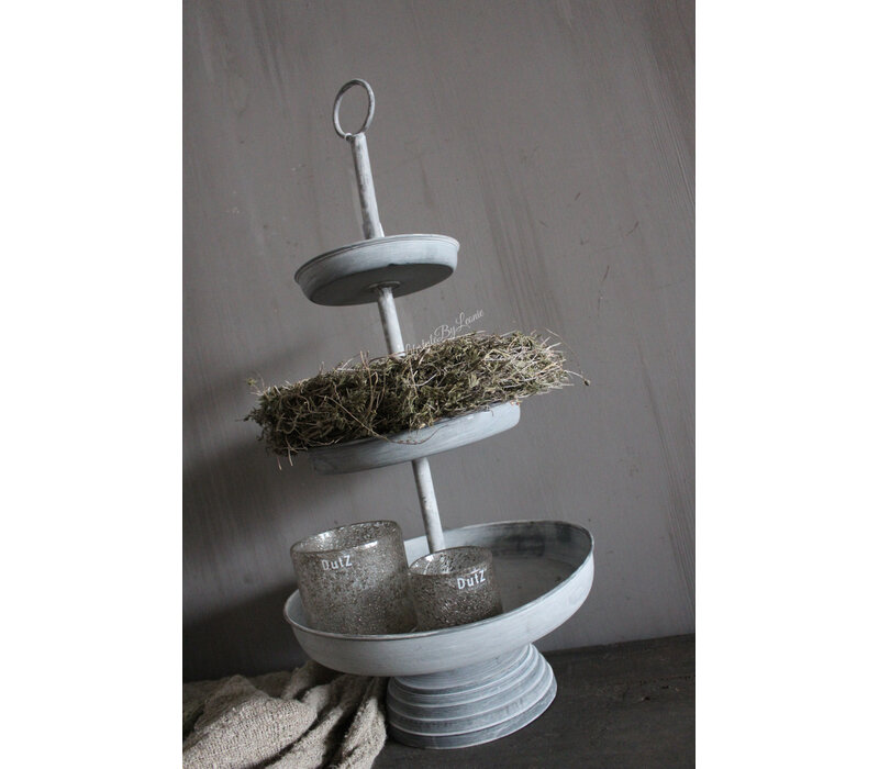 Zinken 3 laags etagere Grijs 61x30cm