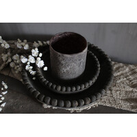 LUKSA houten schaal Yava antique grey 24 x 6 cm