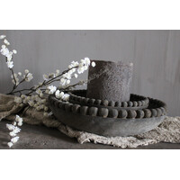 LUKSA houten schaal Yava antique grey 35 x 7 cm