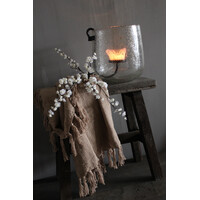 Plaid linnen look Cosy taupe 160 x 130 cm