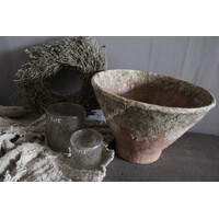 Ronde stenen pot / vijzel model 29 x 29 cm