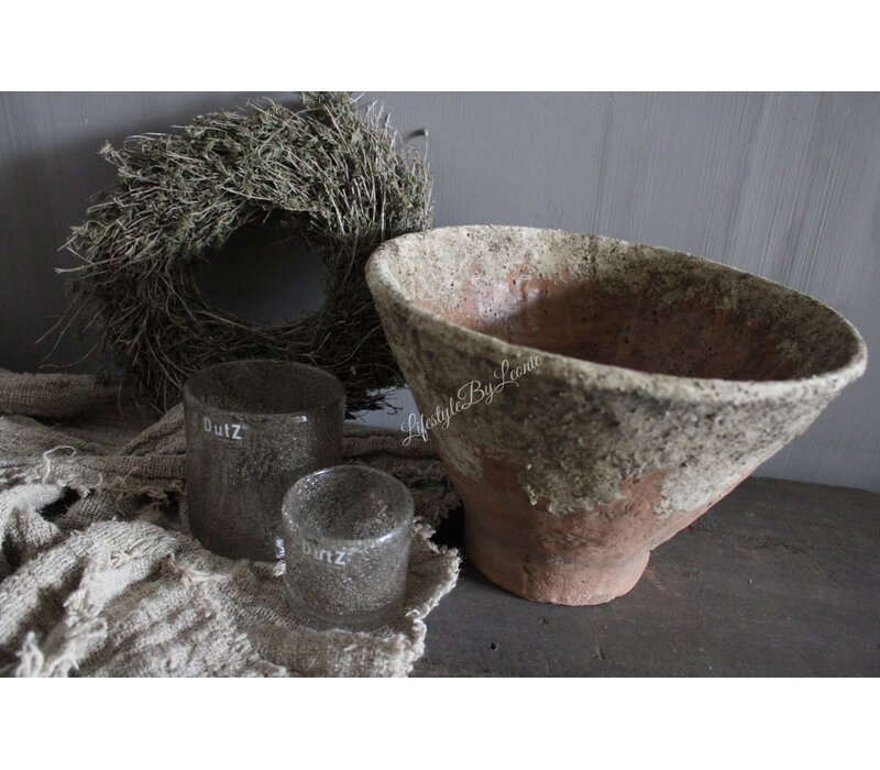 Ronde stenen pot / vijzel model 29 x 29 cm