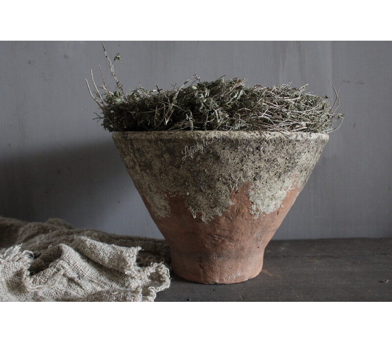 Ronde stenen pot / vijzel model 29 x 29 cm