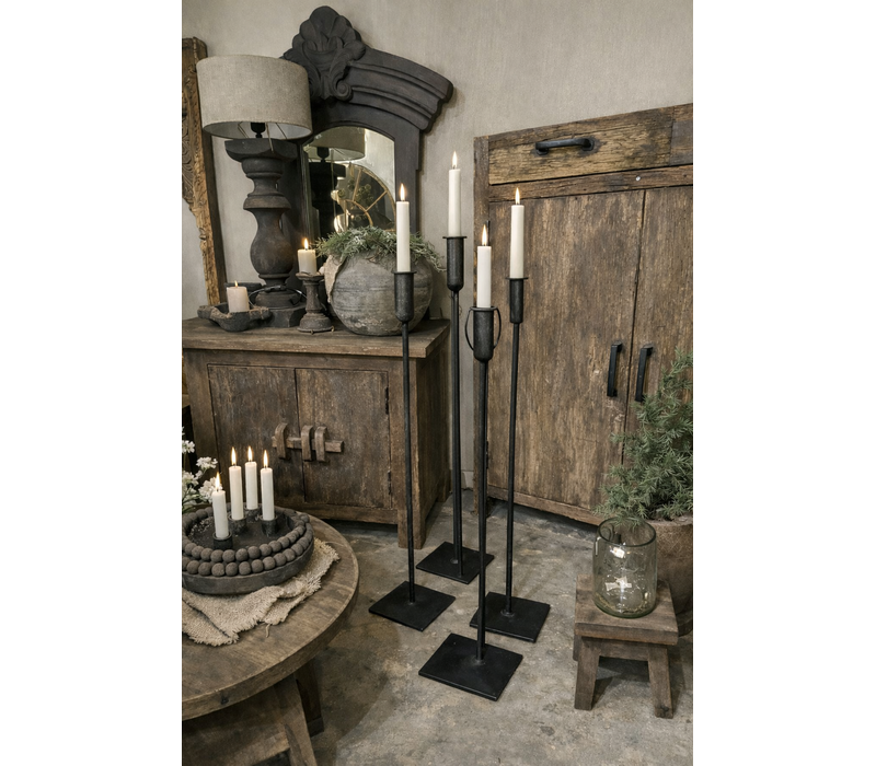 Smeedijzeren kandelaar dinerkaars 90 cm