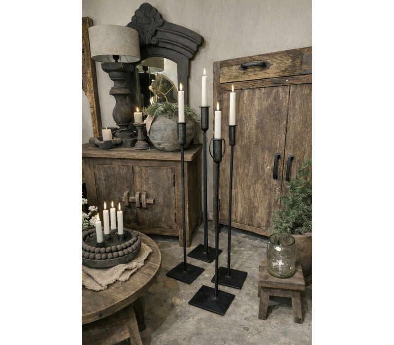 Smeedijzeren kandelaar dinerkaars 90cm