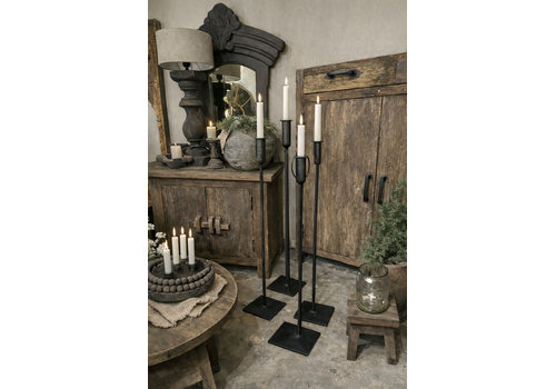 Smeedijzeren kandelaar dinerkaars 80cm