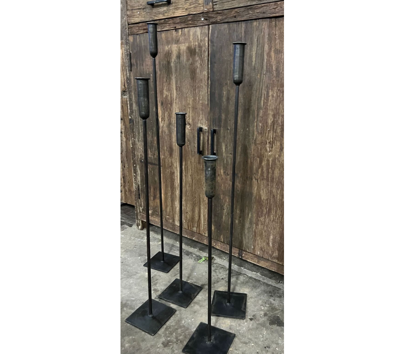 Smeedijzeren kandelaar dinerkaars 80cm