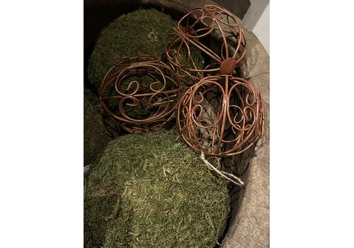 Roestige deco bal 10 cm