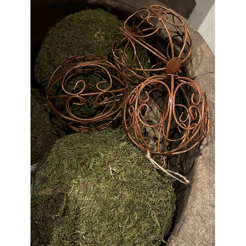 Roestige deco bal 10 cm 