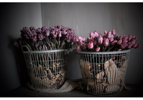 Namaak boeketje tulpen Mauve/pink 30cm