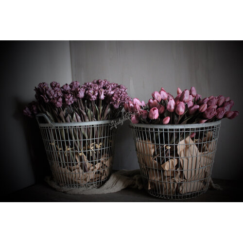Namaak boeketje tulpen Mauve/pink 30cm 