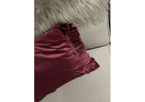 Kussen velours fringe Purple 70x35cm