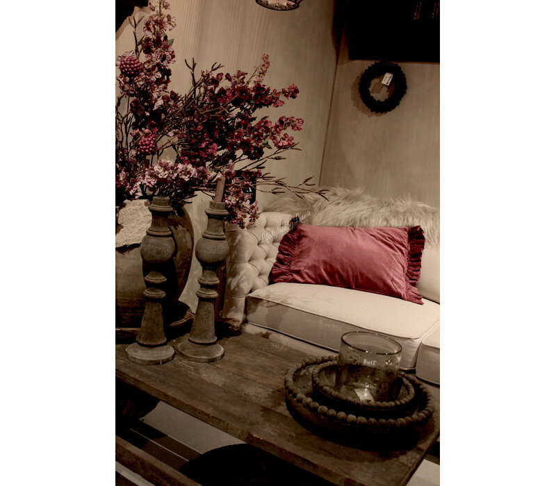 Kussen velours fringe Purple 70 x 35 cm