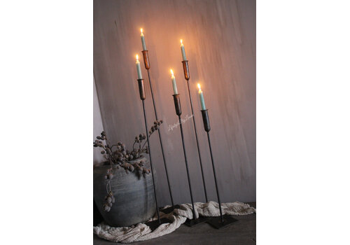 Smeedijzeren kandelaar dinerkaars 80cm