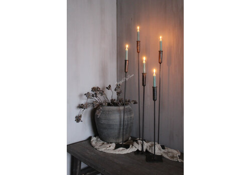 Smeedijzeren kandelaar dinerkaars 90cm