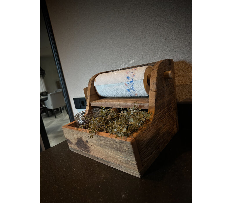 Houten keukenrolhouder Greet 28 x 30 cm