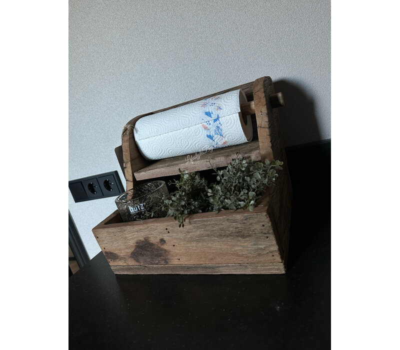 Houten keukenrolhouder Greet 28 x 30 cm