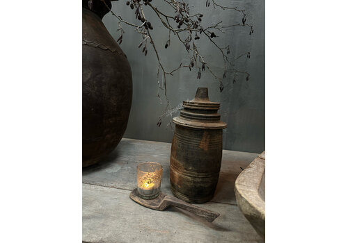 Hoffz Interior Hoffz Interior authentieke Nepalese kruik met deksel 30 cm